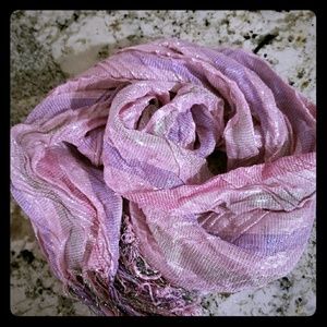 Womens Pink/Purple Sparkle Fashion Fringe Scarf